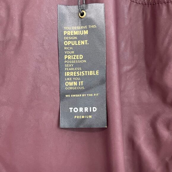Torrid Plus Size Premium Faux Leather Jegging in Oxblood - Picture 8 of 9